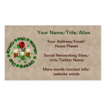Rowdy Irish Women Business Card Templates
