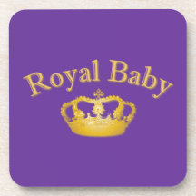 Royal Baby with Golden Crown Beverage Coaster