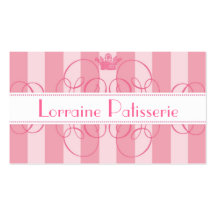 Royal Bakery Pink Calligraphy Crown Business Cards
