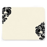 Royal Black Damask Wedding RSVP Personalized Invitations
