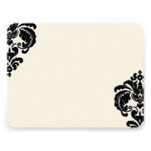 Royal Black Damask Wedding RSVP Personalized Invitations