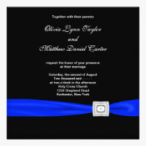 Royal Blue Black Blue Wedding invitations