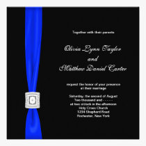 Royal Blue Black Wedding invitations