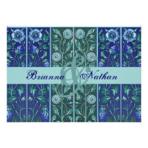 Royal Blue Damask Wedding Invitation