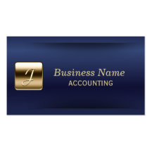 Royal Blue Gold Stamp Accounting Business Card