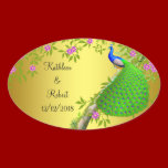 Royal Blue Peacock Floral Gold Sticker stickers