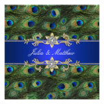 Royal Blue Peacock Wedding Invitation