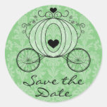 Royal Carriage Save the Date Seal Round Sticker