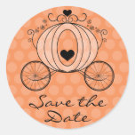 Royal Carriage Save the Date Seal Round Stickers
