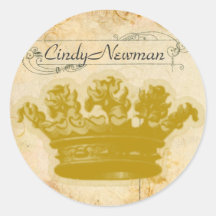 Royal Crown Customisable Stickers or Envelope Seal