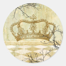 Royal Crown with Branches Sticker