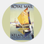 Royal Mail "Atlantis" Autumn Cruises Round Sticker