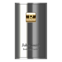 Royal Metallic Swim Instructor Business Card