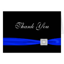 Royal Navy Blue Black Thank You Cards