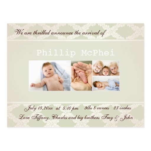 Royal Photo Birth Announcement Postcards