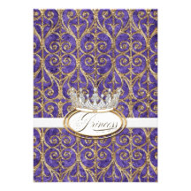 Royal Princess Crown Baby Shower Invitation