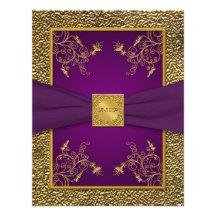 Royal Purple and Gold RSVP Card Personalized Announcements