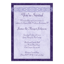Royal Purple Anniversary Party Invitation