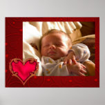 Royal Red Heart New Baby Poster