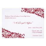 Royal red traditional  junior formals senior prom personalized invites