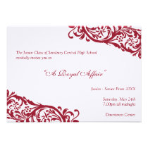 Royal red traditional  junior formals senior prom invitations