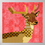 Royal Reindeer Red  Art Poster