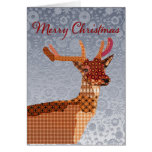 Royal Reindeer Silver Ornate  Christmas Greeting Greeting Card