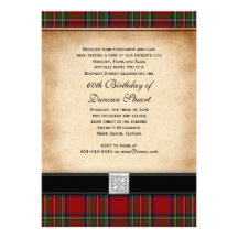 Royal Stuart Tartan 60th Birthday Party Invitation