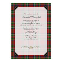 Royal Stuart Tartan Retirement Party Invitation