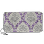 royale regal purple grey and cream damask design iPhone speaker