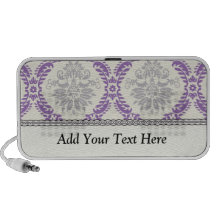 royale regal purple grey and cream damask design PC speakers
