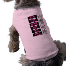 RPG Ability Score (Black & Pink) Pet Tshirt