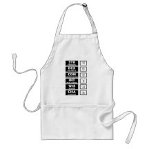 RPG Ability Score (Black & White) Apron