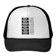 RPG Ability Score (Black & White) Hat
