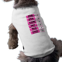 RPG Ability Score (Pink & Black) Dog Tee Shirt