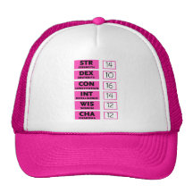RPG Ability Score (Pink & Black) Trucker Hats