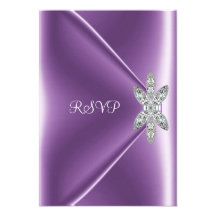RSVP 21st Birthday Party Purple Mauve Silk Diamond Custom Announcement