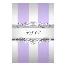 RSVP 21st Birthday White Mauve Silver Stripe Announcements