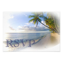 RSVP Beach Wedding invitation Announcement
