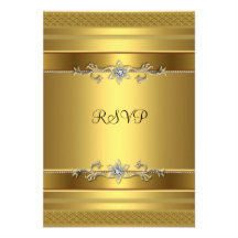 RSVP Birthday Party Gold Diamond Jewel Personalised Invite