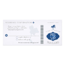 RSVP Boarding Pass to Thailand Wedding Invitation