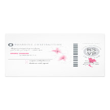 RSVP Boarding Pass to Thailand Wedding Invitation