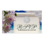 RSVP Card Sand Dollar & Lace Business Card Templates