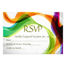 RSVP Hearts Double Infinity & Rainbow Ribbons - 3 Invites