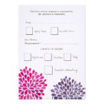 RSVP Hot Pink & Purple Floral Blooms Wedding Card invitations