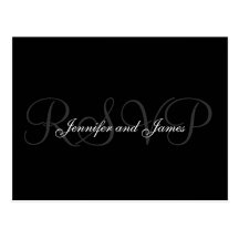 RSVP Postcard Wedding Monogram Names