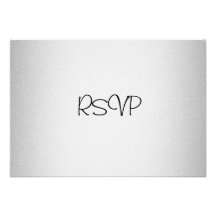 RSVP Response Card Events Elegant Light Silver Personalized Invitation