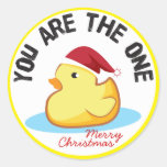 Rubber duckie you are the one christmas gift seal sticker