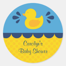 Rubber Ducky Baby Shower Favour Sticker