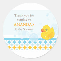 Rubber Ducky Baby Shower Favour Sticker